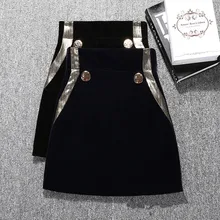 MUMUZI, сексуальные бархатные юбки с золотыми блестками, Женская винтажная черная мини-юбка, сексуальная высокая талия, облегающая короткая трапециевидная юбка, Ретро стиль