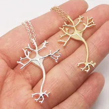 30Pcs Science Fine Jewelry Boho Chic Neuron Brain Nerve Cell Necklace Colar CC Neuron Necklaces for best friend gift