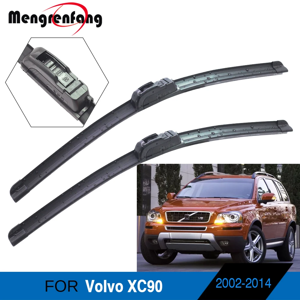 

For Volvo XC90 Car Styling Front Windscreen Wiper Blades Soft Rubber Wiper J Hook & Pinch Tab Arms 2002-2014