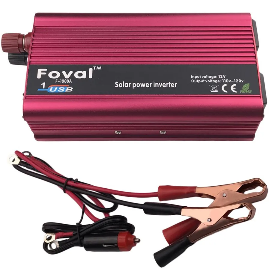 

2000W DC12V To AC110V Car Power Inverter Aluminum Alloy Dual USB Charger Converter Transformer High Conversion Converter