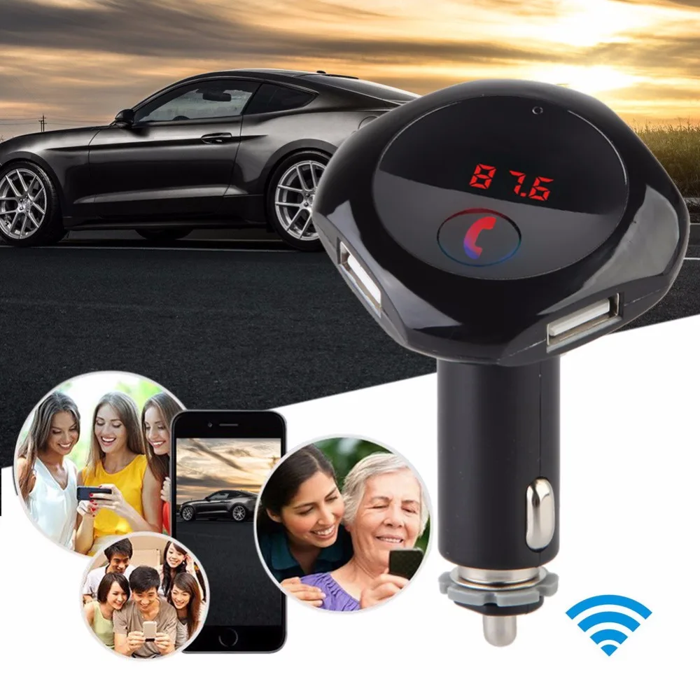 Vodool 4 в 1 Hands-Free Беспроводной FM передатчик Bluetooth Car Kit MP3-плееры 5 В/2.5a dual USB Автомобильное Зарядное устройство для iPhone Samsung