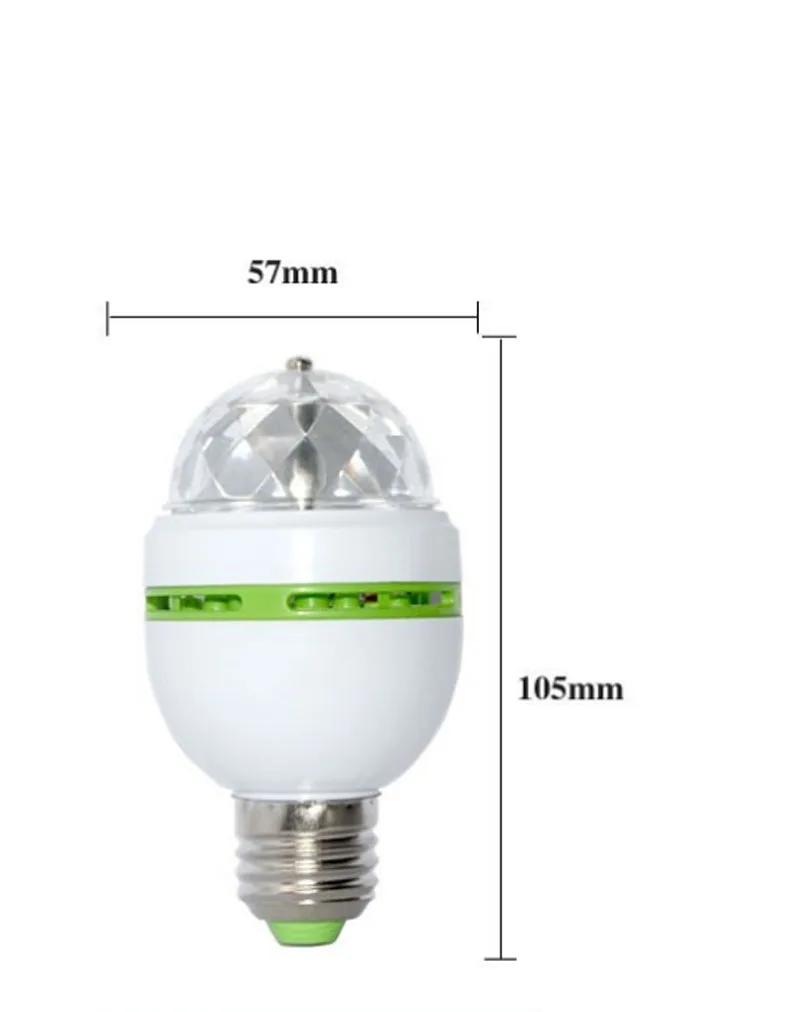 E27 светодиодная лампа диско-шар 3 Вт/6 Вт цветная Автоматическая Вращающаяся лампа Светодиодная лампа прожектор для сцены, дискотек огни звук Вечерние огни