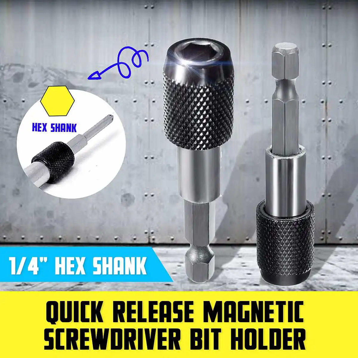 1 шт. черный 1/4 ''шестигранный хвостовик 60 мм БЫСТРОРАЗЪЕМНАЯ Магнитная отвертка держатель бит для электрических отверток