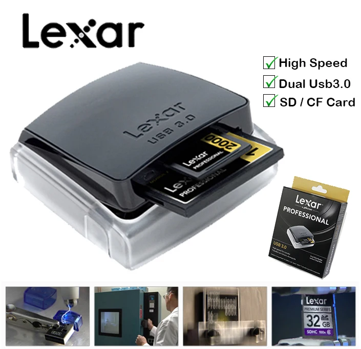 Lexar кард-ридер Профессиональный высокоскоростной USB память Micro SD TF XD SDHC SDXC Cfast адаптер флеш-накопитель