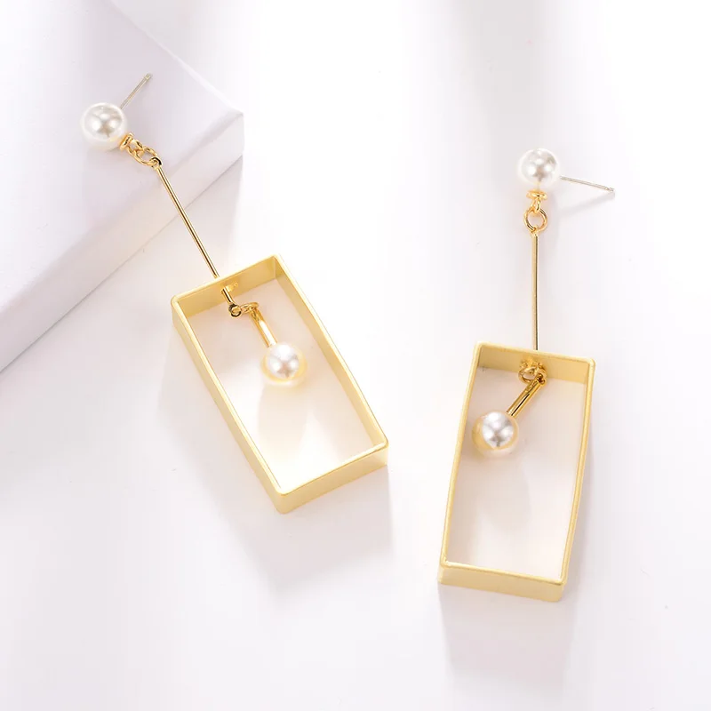 Shineland Geometric Square Dangle Earrings For Women Fashion Jewelry