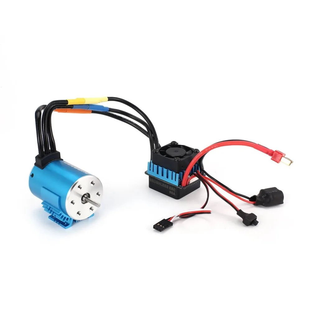

SURPASSHOBBY 3650 3900KV/4P Brushless Motor with Heat Sink 60A Brushless ESC Combo Set for 1/10 RC Car Model Spare Toy Parts Hot
