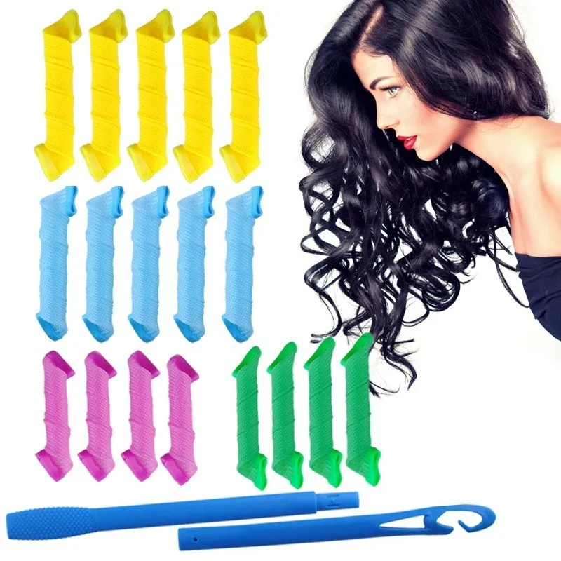 

18pcs/14pcs Automatic Zero Damage Curler Long Hair Curlers Kit Not hurting Formers Ringlets Bendy Rollers Hair Styling Tools