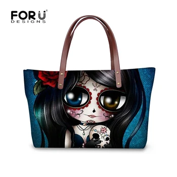 

FORUDESIGNS 2017 Newest Women Skull Handbags Brand Tote Bags Womens Clutch Handbag Famous Cute Shoulder Bags Girls Beach Big Bag