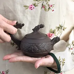 Керамический чайный горшок для заварки чая для домашнего офиса ручной рельефы рекомендуется Исин Чайный горшок кунг-фу чайный набор ssangyong