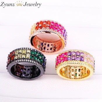 

5PCS, Colorful CZ Zircon Stone Rainbow Rings for Women Fashion Wedding Engagement Jewelry