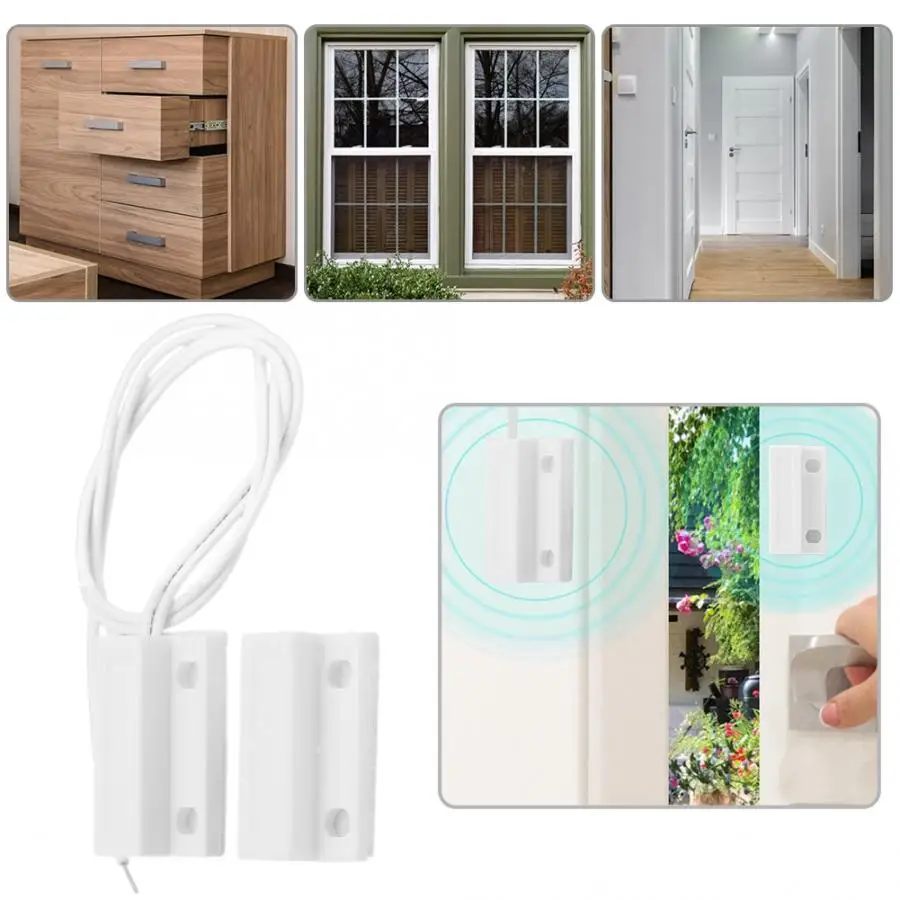 

NC NO Type Wired Door Window Magnetic Security Alarm Contact Sensor Detector Reed Switch White