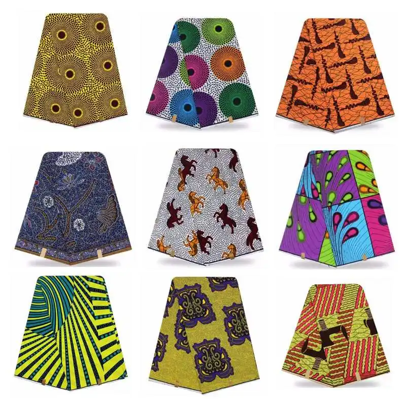 Африканская восковая печатная ткань Африканская парафинированная ткань напечатанная хлопковая ткань для подарка 6 ярдов/партия