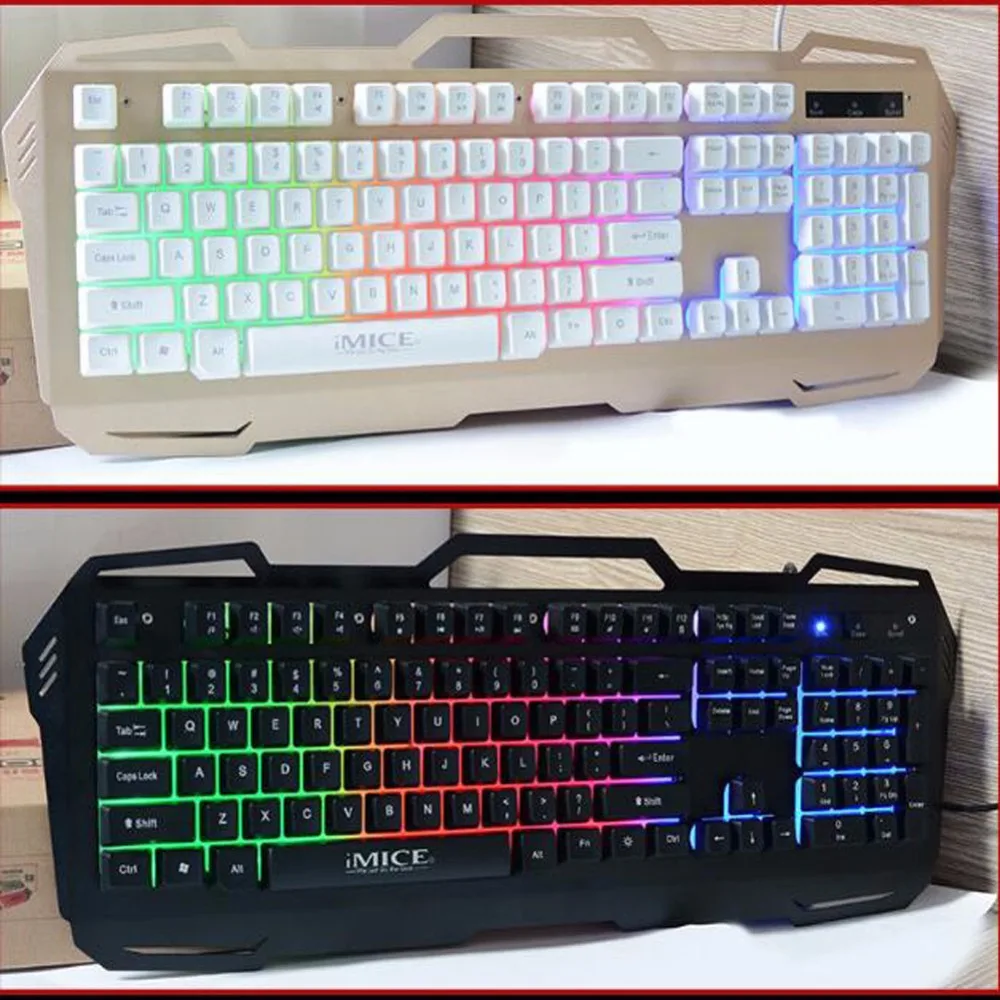 

1 Pc Waterproof Dustproof 3-Color-Back-Light 104-Key Metal-Panel Wired Mechanical Keyboard for Home&Office&Computer&Game