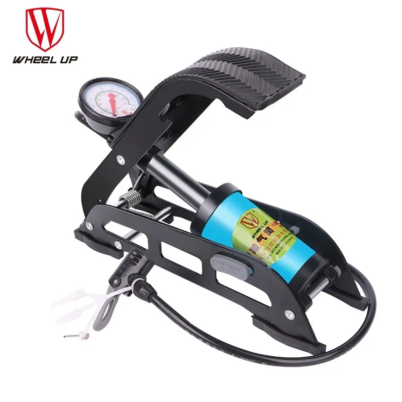 

WHEEL UP MTB High Pressure Pump Foot Air Pump Folding Portable Electric Motorcycle Bicycle Pump 130 PSI Single Tube Inflator