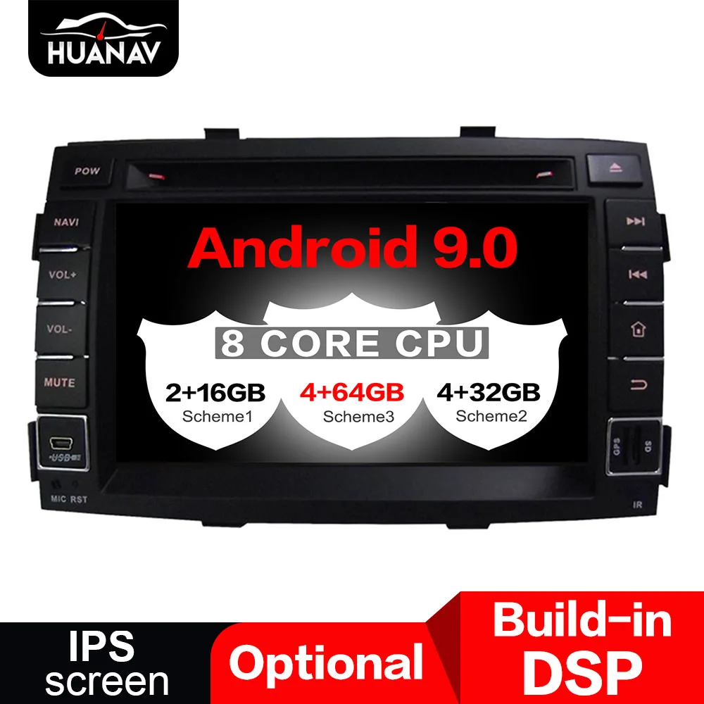 Автомобильный DVD плеер DSP Android 9 0 GPS навигация для Kia Sorento 2011 2012 автомобильный