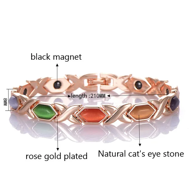 Punk Healthy Charm Women Black Chain Link Bracelets X Symbol Multi Punk Healthy Charm Women Black Chain Link Bracelets X Symbol Multi Fashion Copper Magnet Energy