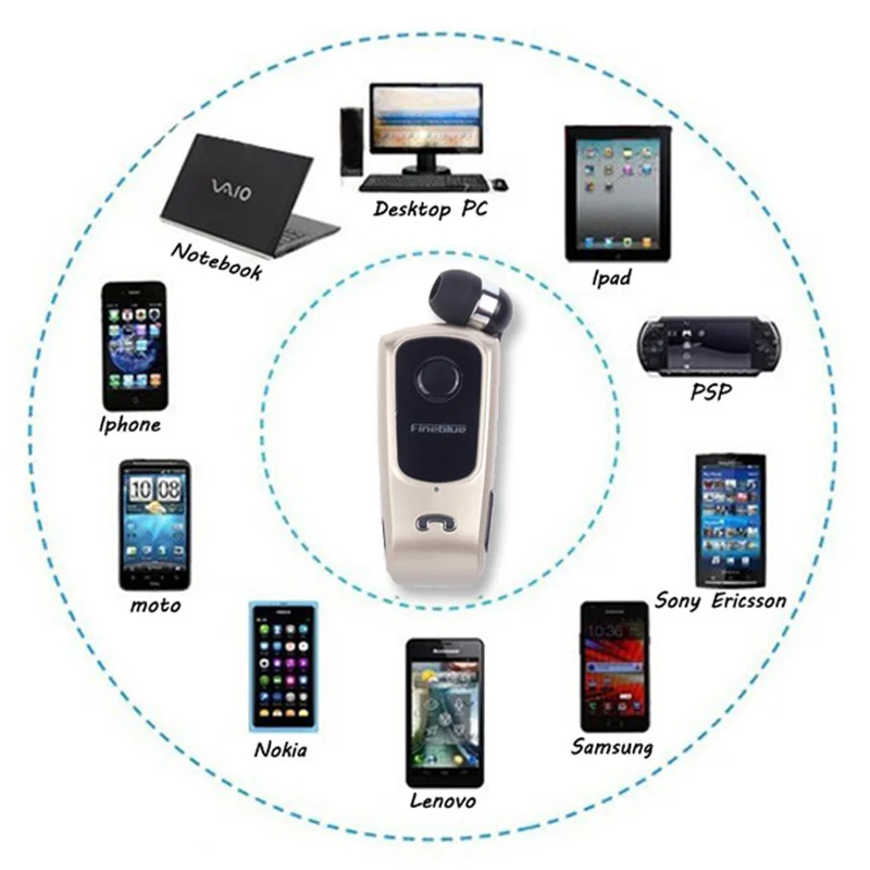 Hot Sale Wireless Bluetooth V4 1 Headphone Earphone Calls Vibration Wearing Clip Headset