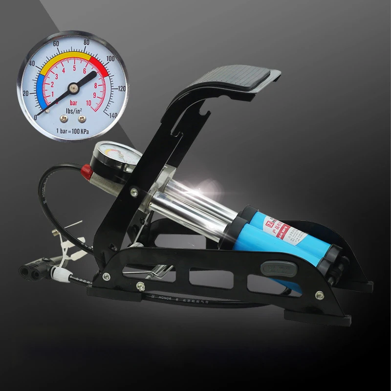 1 комплект велосипедный насос с манометром Двойной баррель MTB дорожный велосипед Ножные насосы высокого давления воздушный насос Schrader Presta клапан шины надувной насос