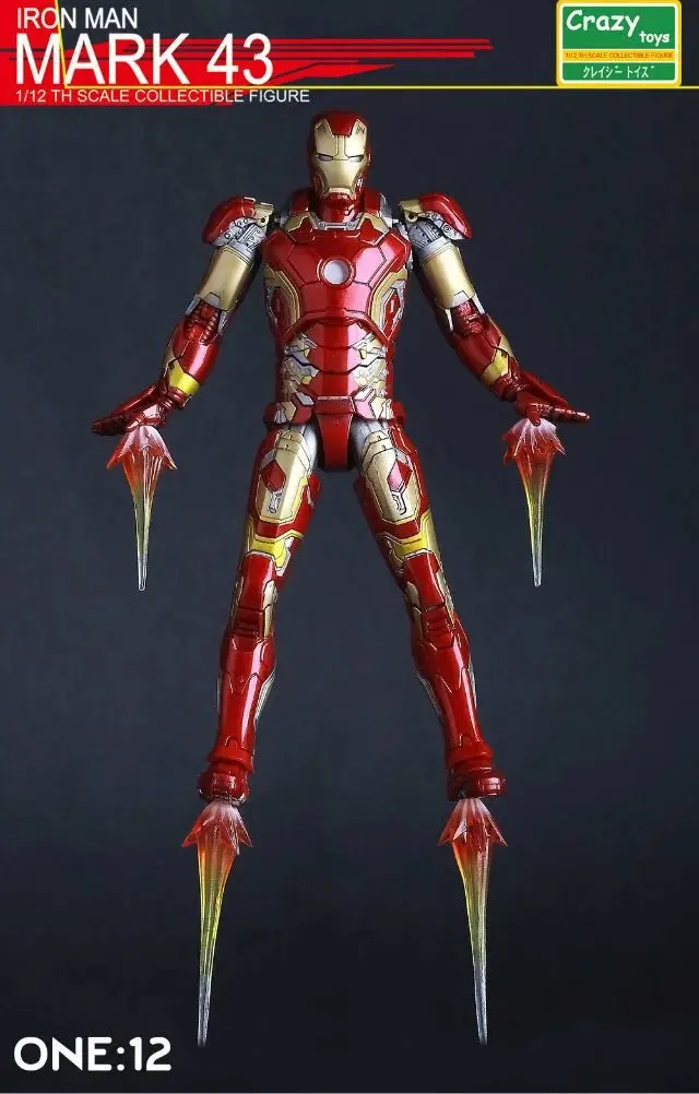 

Crazy toys Iron Man MK43 Variant painted figure PVC Action Figure Collectible Model Toy 15cm KT3524