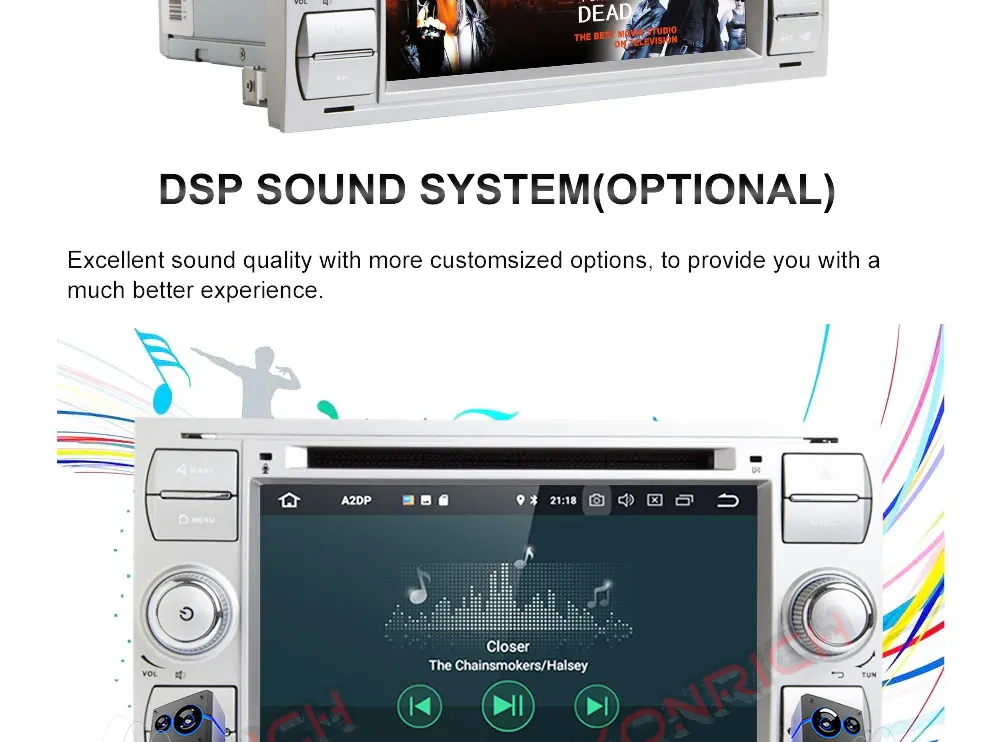 Sale Car Multimedia Player Android 8.0 Car GPS Navi Autoradio 2 Din 7 Inch For Ford/Mondeo/Focus/Transit/C-MAX/S-MAX/Fiesta 4GB RAM 6