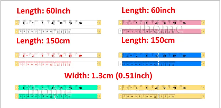 Оптовые Новая Мера Мягкая Портной Швейные Диета Правитель Датчик Ленты 1.5 м в Длину и 1.3 см В Ширину
