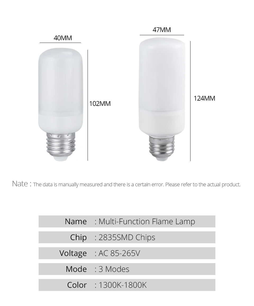 Светодиодный 85-265 V Светодиодный пламя лампы E27 E26 E14 B22 E12 Творческий 3 режима огня светлый праздник мерцающий эффект освещения пламени лампы