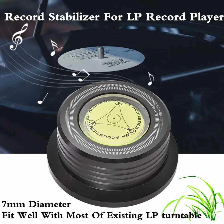 60Hz Turntable Disc Record Stabilizer Clamp With Bubble Level For LP