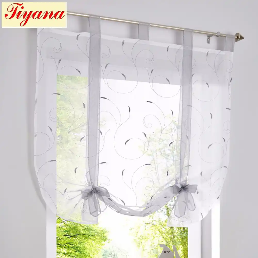 White Short Curtain Light Grey Voile Tulle Red Sheer Curtain Green