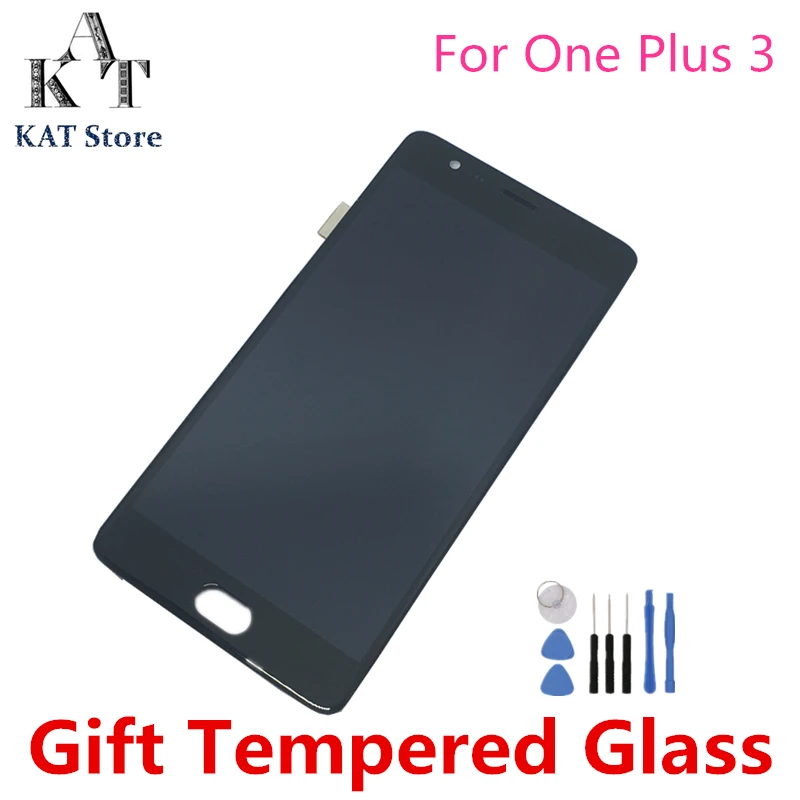 

5.5" LCD Display Touch Screen For Oneplus 3 A3000 1+3 One Plus 3T A3003 LCD Digitizer Assembly With Frame Gift Tools