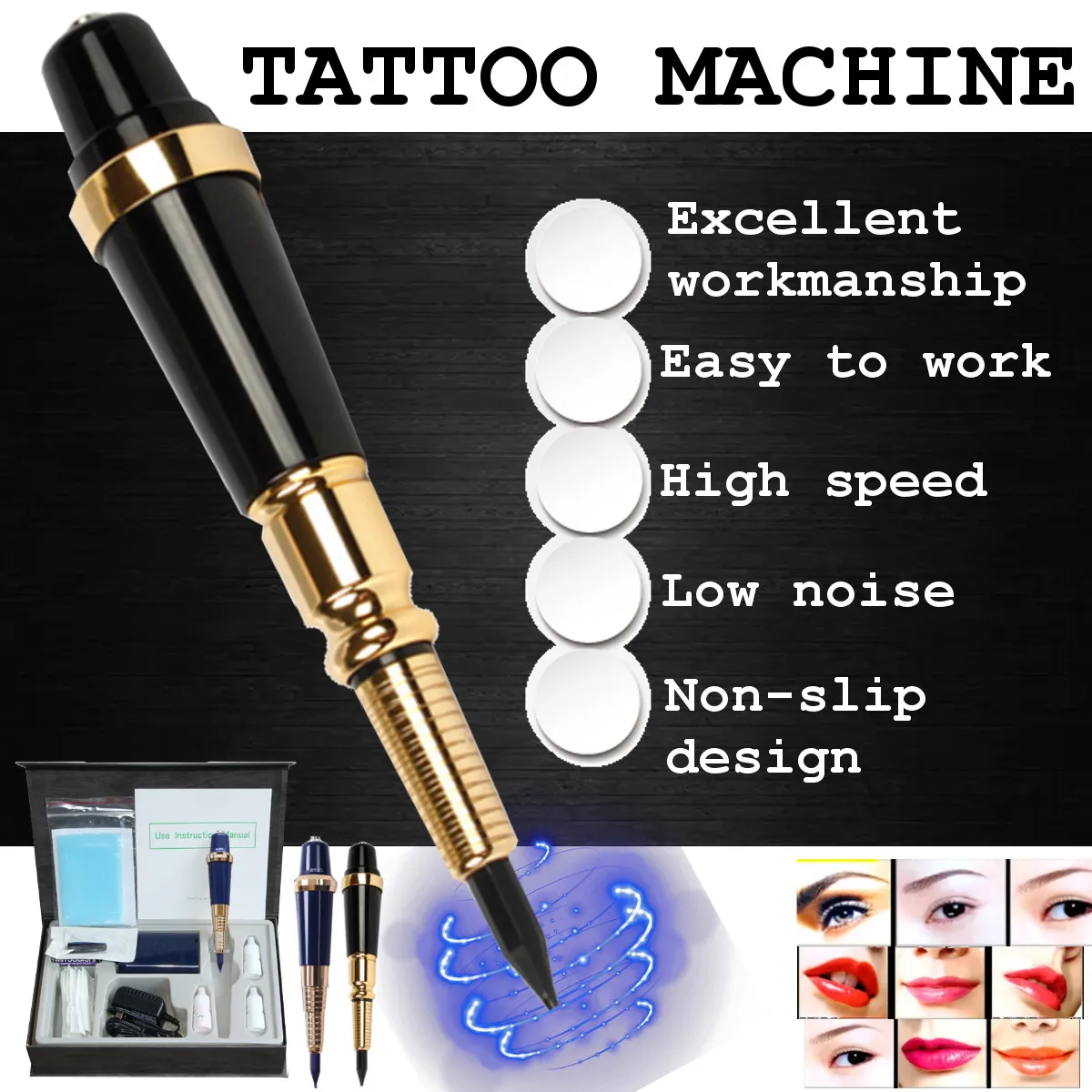 

Professional Eyebrow Tattoo Machine Pen For Permanent Make Up Basic Eyebrows Microblading Forever Makeup kit With Tattoo ink