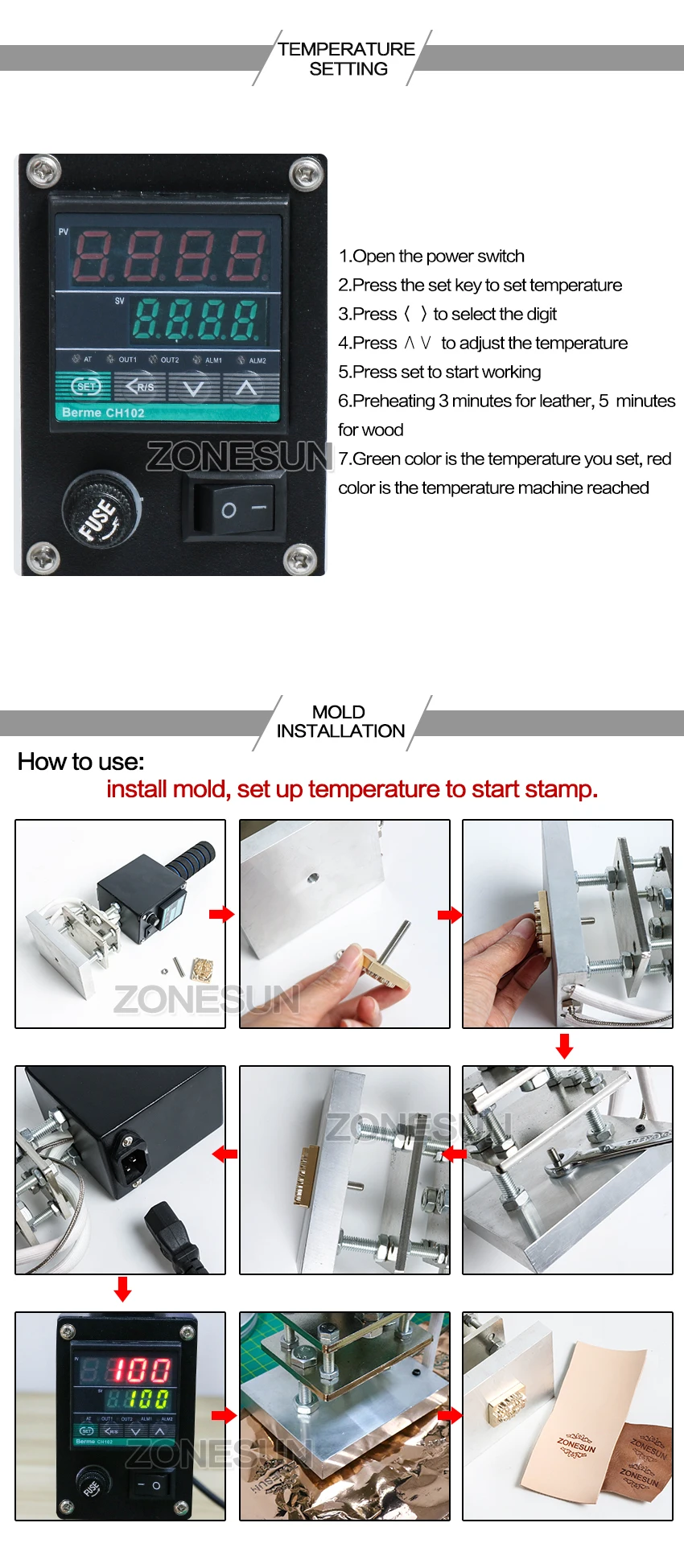 Hand Operate Branding Machine Leather Printer Creasing Machine Hot Foi –  ZONESUN TECHNOLOGY LIMITED