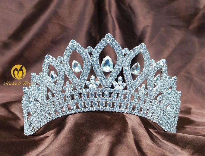 Miss beauty Pageant 3," тиара на голову для женщин Heaband прозрачный австрийский горный хрусталь Принцесса Серебряная корона аксессуары для волос