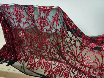 

NEW African Lace Fabric, French Sequins Net Lace Noble Gold Sequins Fabrics High Quality African Black Tulle Sequins Lace Fabric