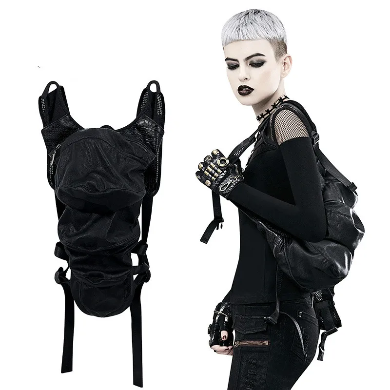 

New women's backpack Hot sale explosions popular Steampunk PU leather stitching shoulder bag