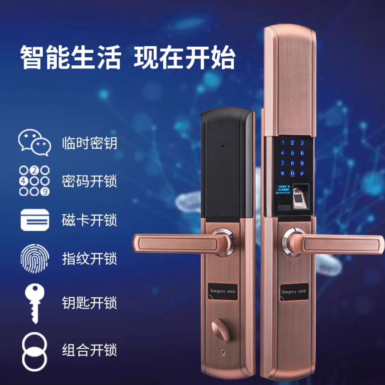 

2018 Time-limited Real Smart Home, Fingerprint Lock, Anti-theft Door, Electronic Code Home Code, Swipe Card, Lock Cover.