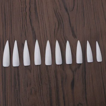 

500 Pcs Long Sharp False Nail Art Tips Acrylic Salon Natural White Clear Durable