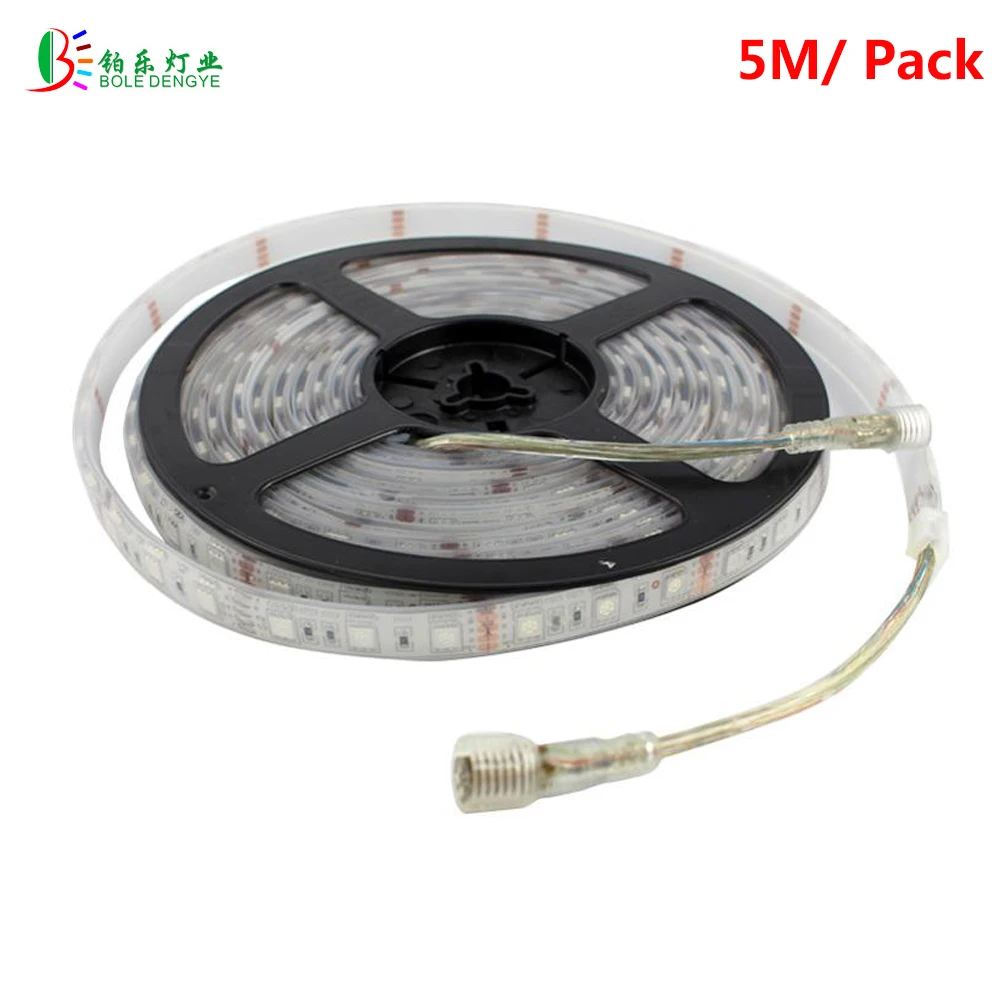 

BOLEDENGYE DC24V 5050 RGB LED Strip IP68 Waterproof 5M/Roll 300LEDs Swimming Pool Light Under Waterproof Flexible Ribbon Strips