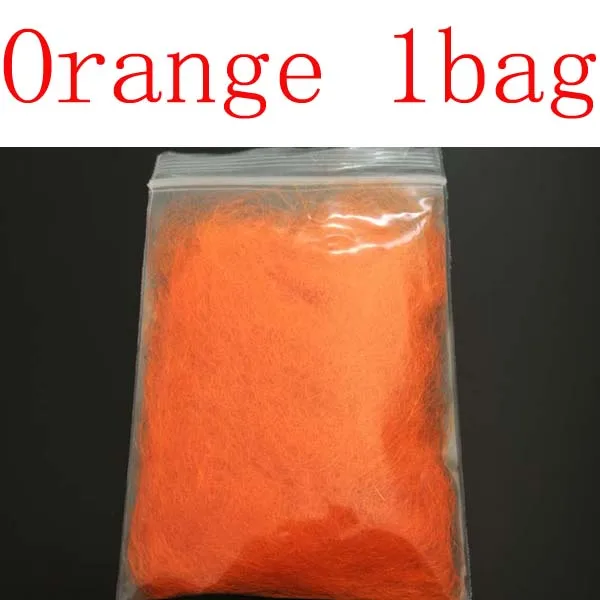 Orange 1 сумка, 5 цветов, для ловли нахлыстом, лохматый Дубляж, сверкающий, блестящий, для ловли нахлыстом, материал, флэш-приманки для насекомых, Новинка - Цвет: Orange
