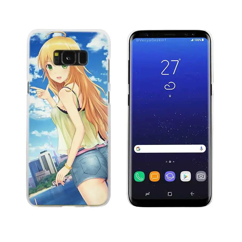 Сексуальный аниме kawaii Girl Прозрачный Note 10 9 pro Жесткий чехол для samsung Galaxy S4 S5 S6 S7 S8 S9 Plus Edge Mini s10 lite - Цвет: 07