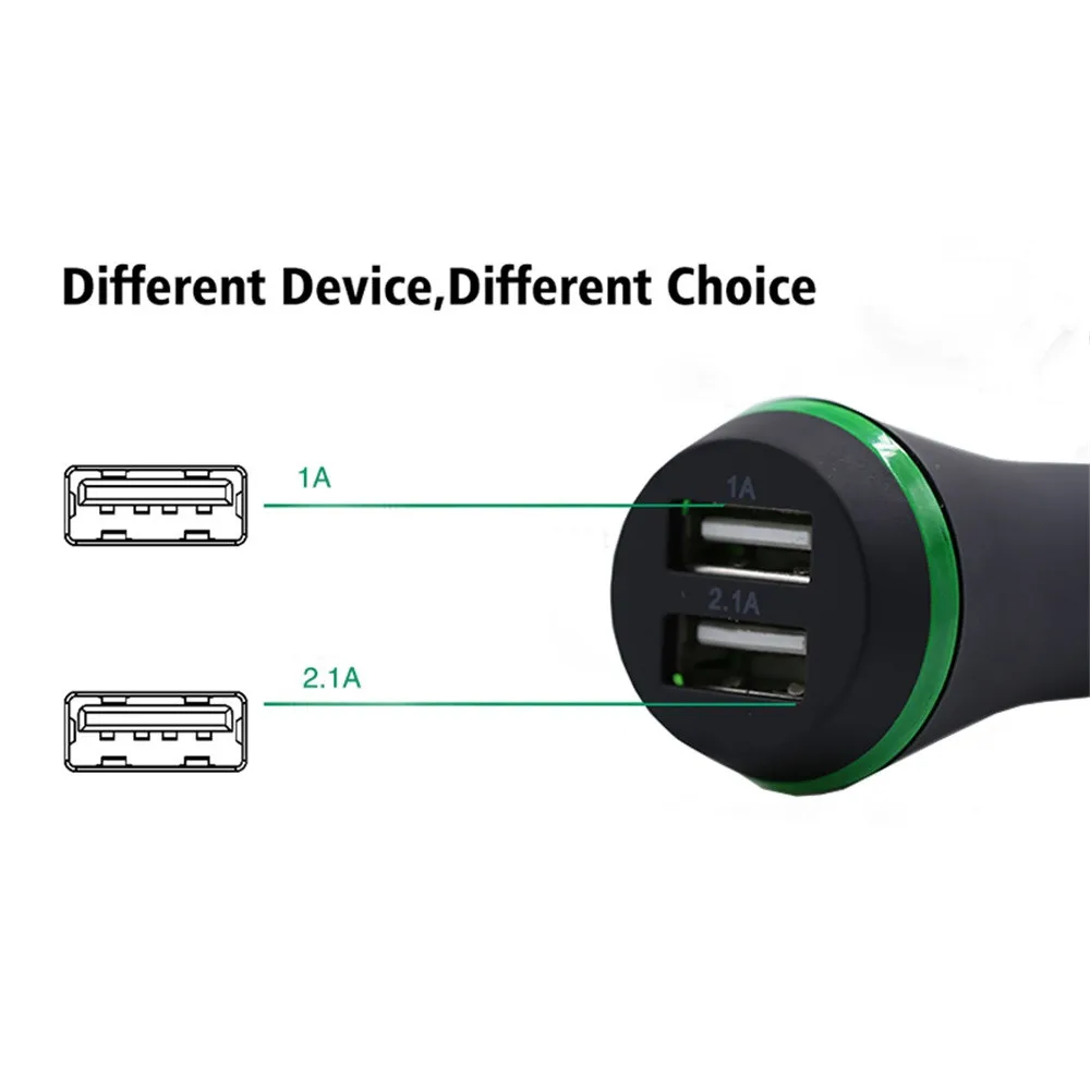 Willtoo сторона Dual USB 2 портовый огонь автомобильное зарядное устройство адаптер автомобильный адаптер напряжение дисплей для iPhone samsung Планшеты Быстрый зарядное устройство