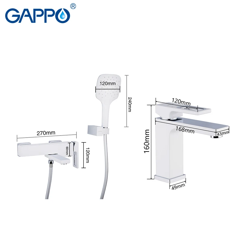 GAPPO حوض الحنفيات صنبور ماء نحاسي الكروم الحمام حنفية الحمام خلاط حوض الحنفية مع حوض صنبور mitigeur baignoire