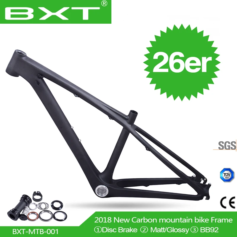 

Free shipping Chinese carbon kids mountain bicycle frame 26er 14 / 16 inch children 26 MTB frame with headset+clamp+BB92