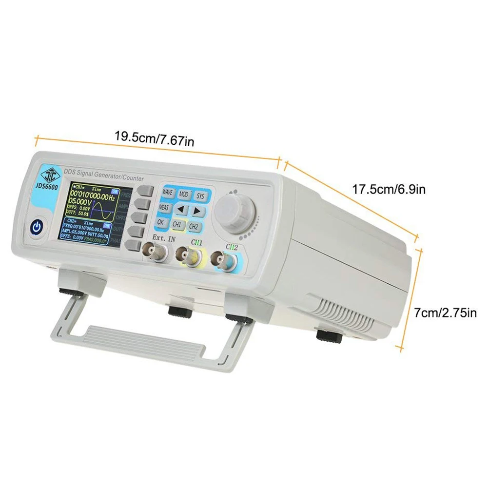 

Dual Channel Digital DDS Function Arbitrary Pulse Signal Generator 1Hz-100MHz Frequency Meter 200MSa / s 30MHz European Plug