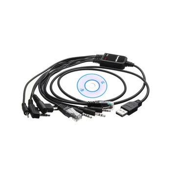 

1 Set High Quality Computer USB Programming Cable 8 in 1 2019 for Handy Talkie Car Radio CD Software