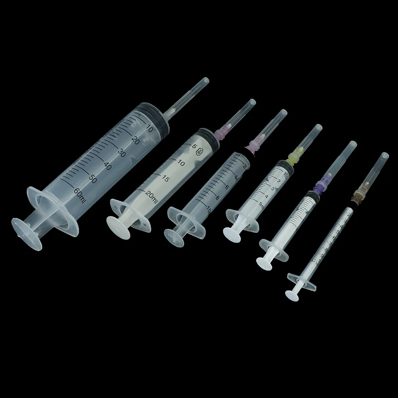 

5pcs Plastic Syringe Industrial Syringe With Cap Injection Tip Needle Tool
