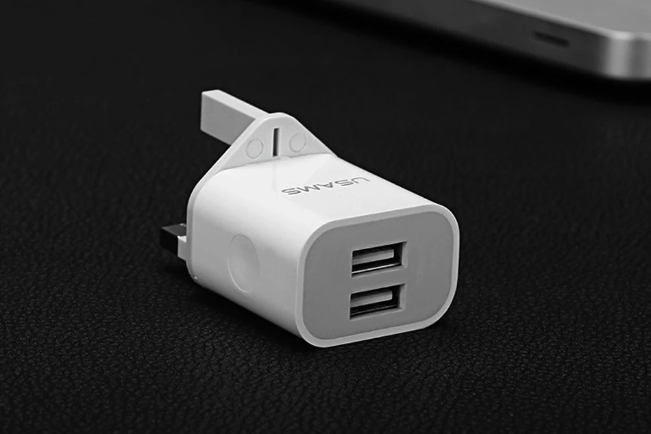 USAMS 2 Порты USB Зарядное устройство 5V 2.4A полностью EU/UK Стандартный мобильного телефона универсальный переносной usb-адаптер для стены Зарядное устройство для iPhone samsung