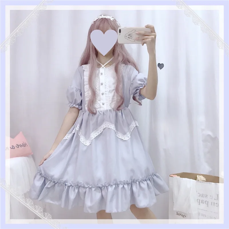 LISM Summer Japanese Lolita Vintage Dress Female Soft Girl Wind Cute Fungus Lace Short Sleeve -Zentai shop online HTB1DauOXwmH3KVjSZKzq6z2OXXan.jpg