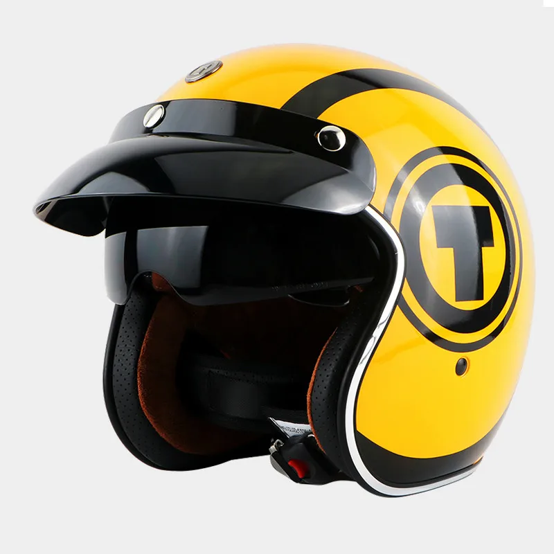 Шлем TORC T57 с открытым лицом винтажный мото rcycle шлем Ретро 3/4 Lucky star moto casco moto cicleta Capacete с внутренним козырьком - Цвет: Model 9