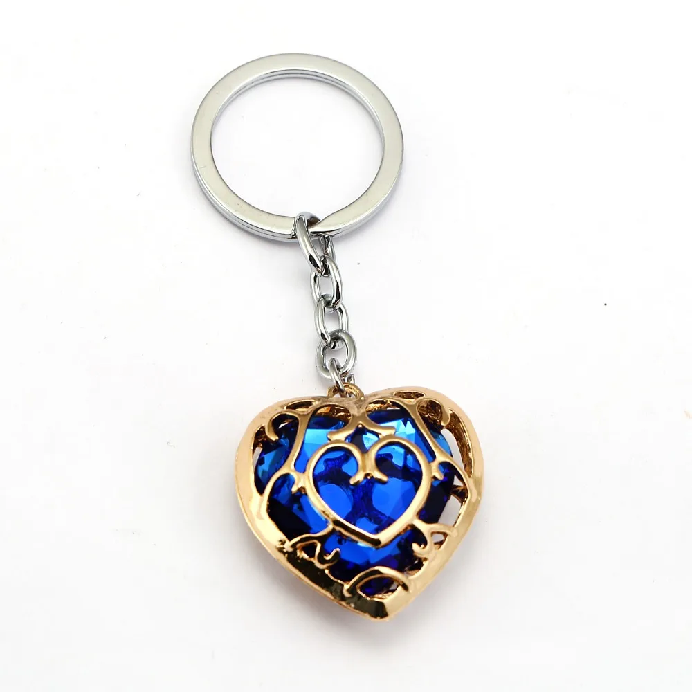 

New The Legend Of Zelda Keychain Enamel Heart Blue Red Keychain Surrounding Cartoon Key Chains