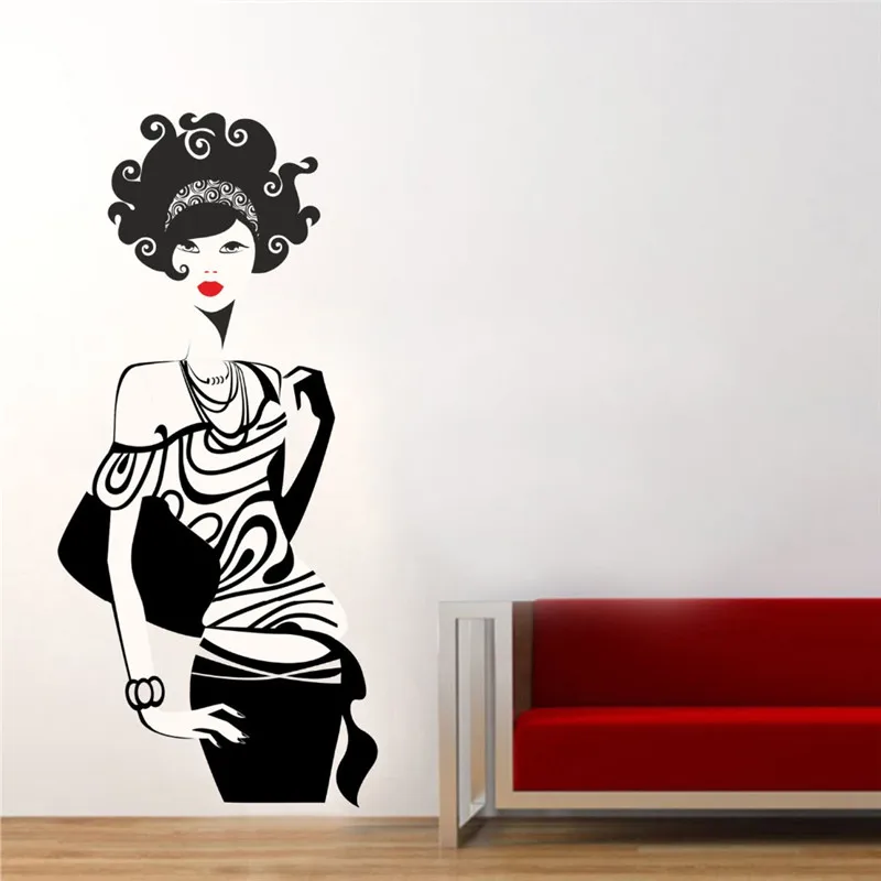 Us 11 83 21 Off Wall Decal Vinyl Salon Fashion Girl Sticker Modern Woman Teen Girl Decor House Home Living Room Bedroom Decoration Design In Wall